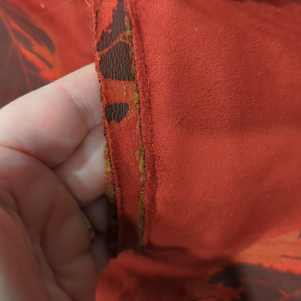 Robert Kitchen Womens Faux Suede & Pile Super Soft Jacket Debossed Leaf Print - Picture 8 of 9